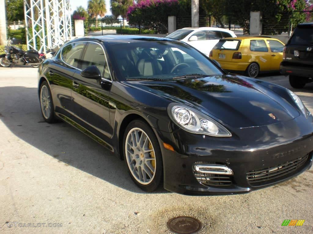2010 Panamera Turbo - Basalt Black Metallic / Black photo #1
