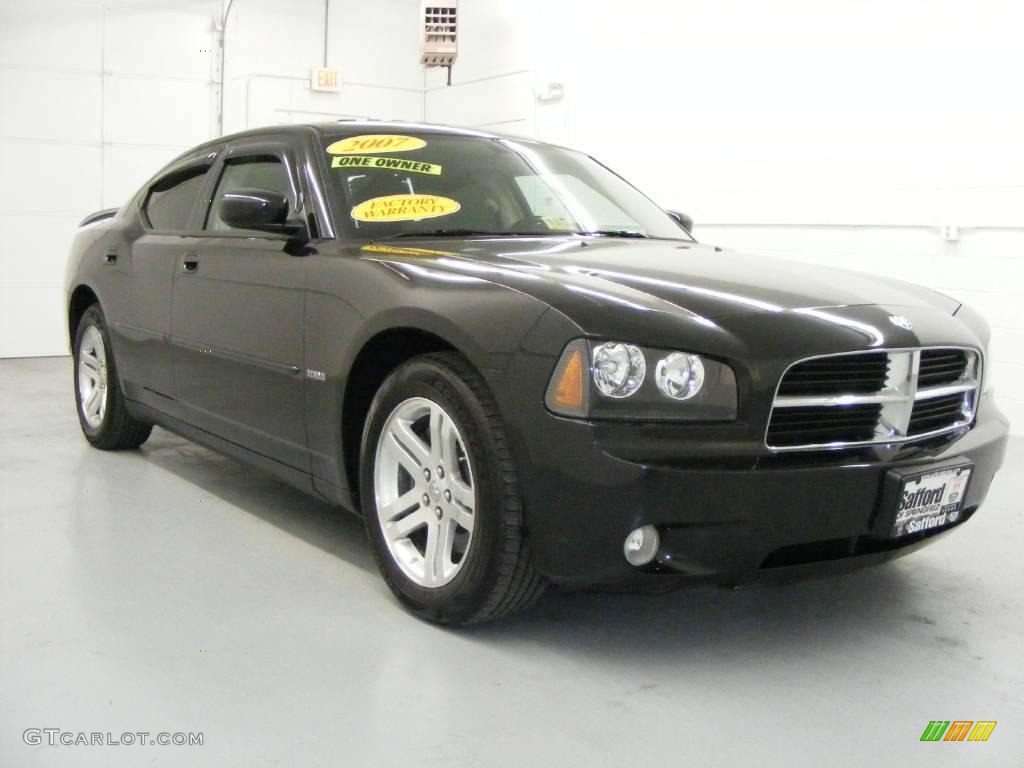 2007 Charger R/T - Brilliant Black Crystal Pearl / Dark Slate Gray/Light Slate Gray photo #3