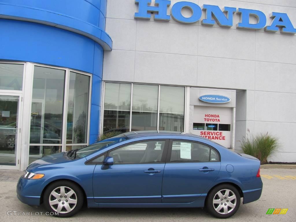 2007 Civic LX Sedan - Atomic Blue Metallic / Gray photo #3