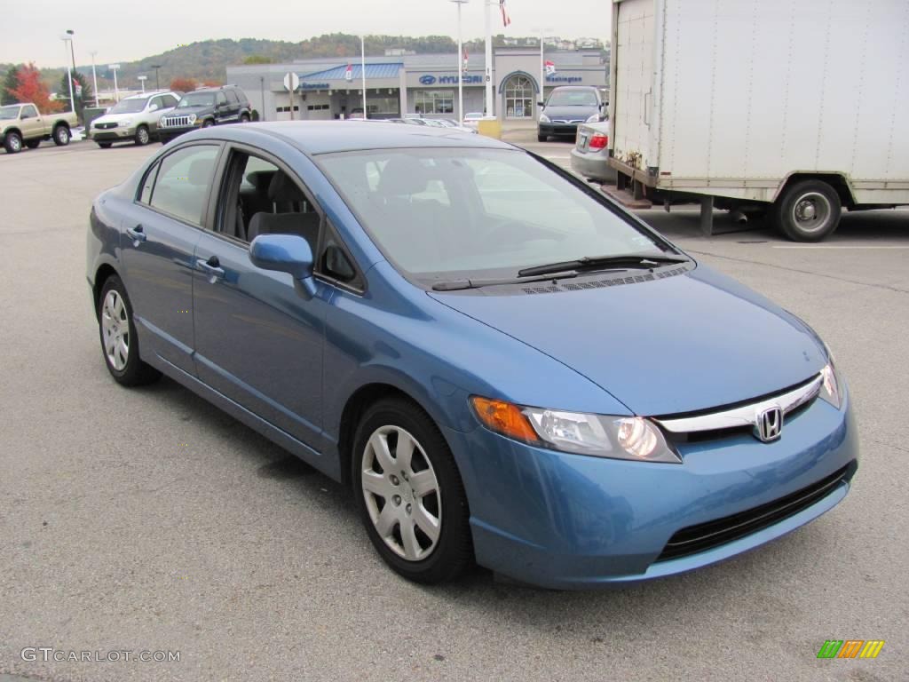 2007 Civic LX Sedan - Atomic Blue Metallic / Gray photo #8