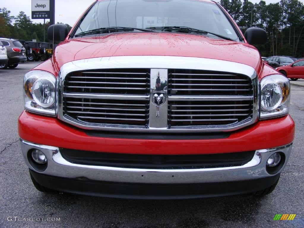 2008 Ram 1500 Big Horn Edition Quad Cab - Flame Red / Medium Slate Gray photo #3