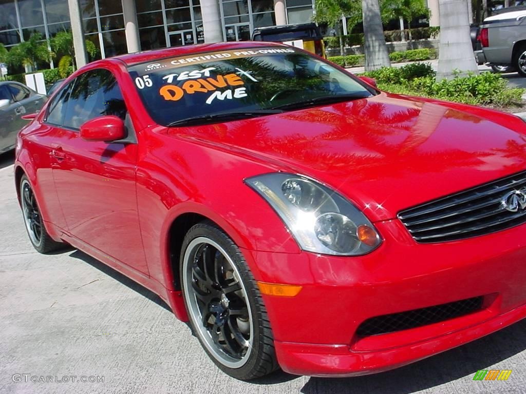 2005 G 35 Coupe - Laser Red / Graphite photo #9
