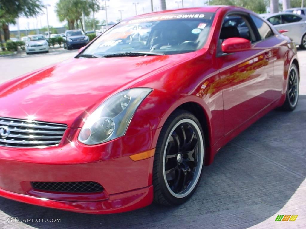 2005 G 35 Coupe - Laser Red / Graphite photo #12