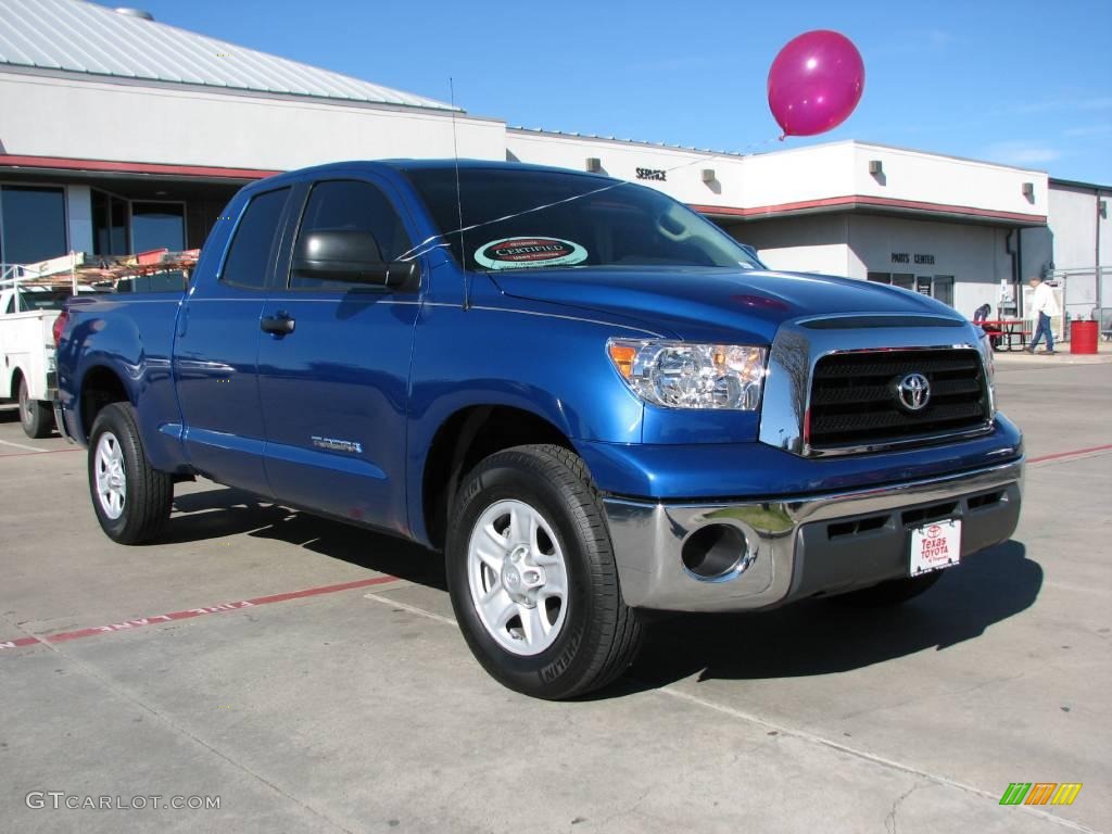 2008 Tundra Double Cab - Blue Streak Metallic / Beige photo #1