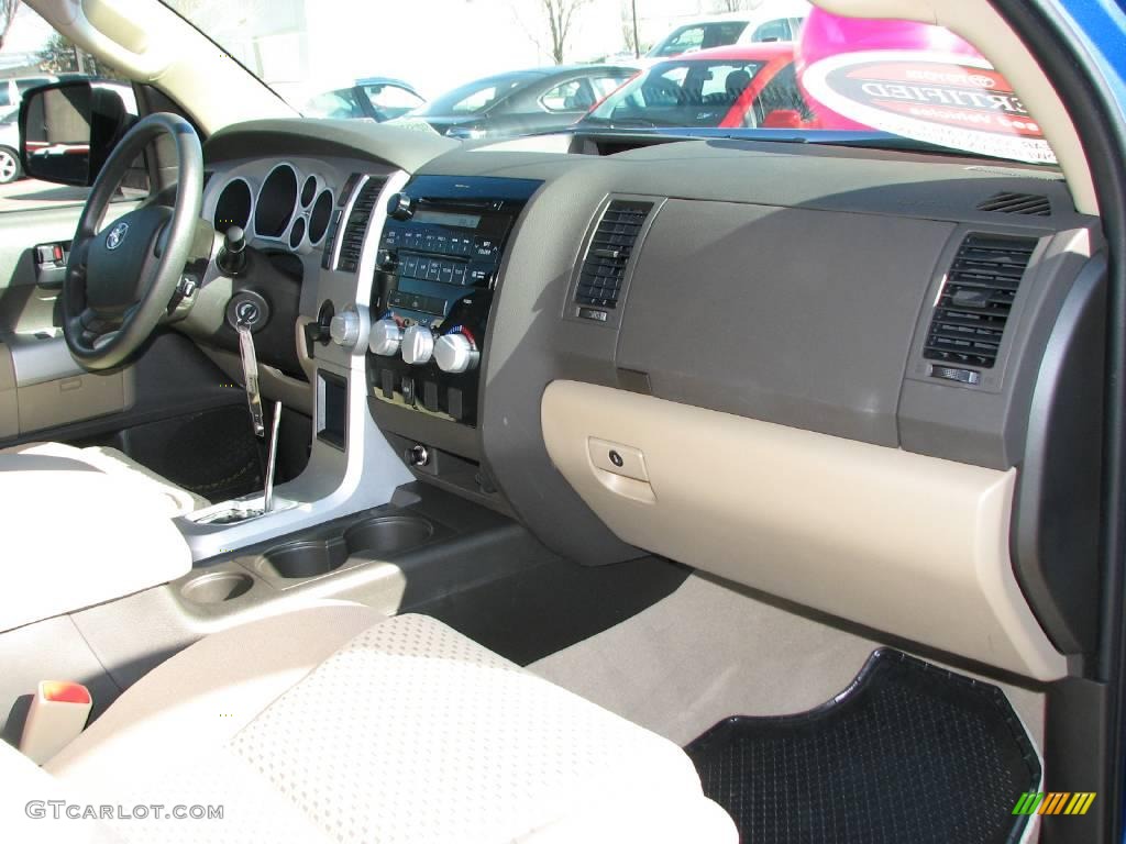 2008 Tundra Double Cab - Blue Streak Metallic / Beige photo #11