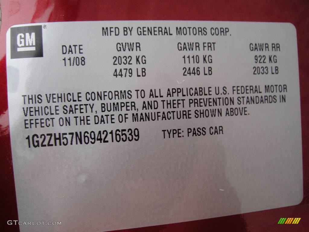 2009 G6 GT Sedan - Performance Red Metallic / Light Taupe photo #14
