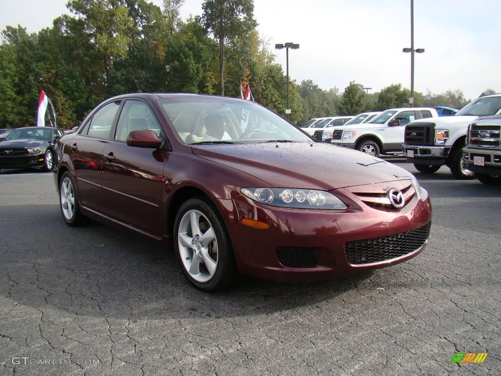 2008 MAZDA6 i Touring Sedan - Dark Cherry Mica / Beige photo #1