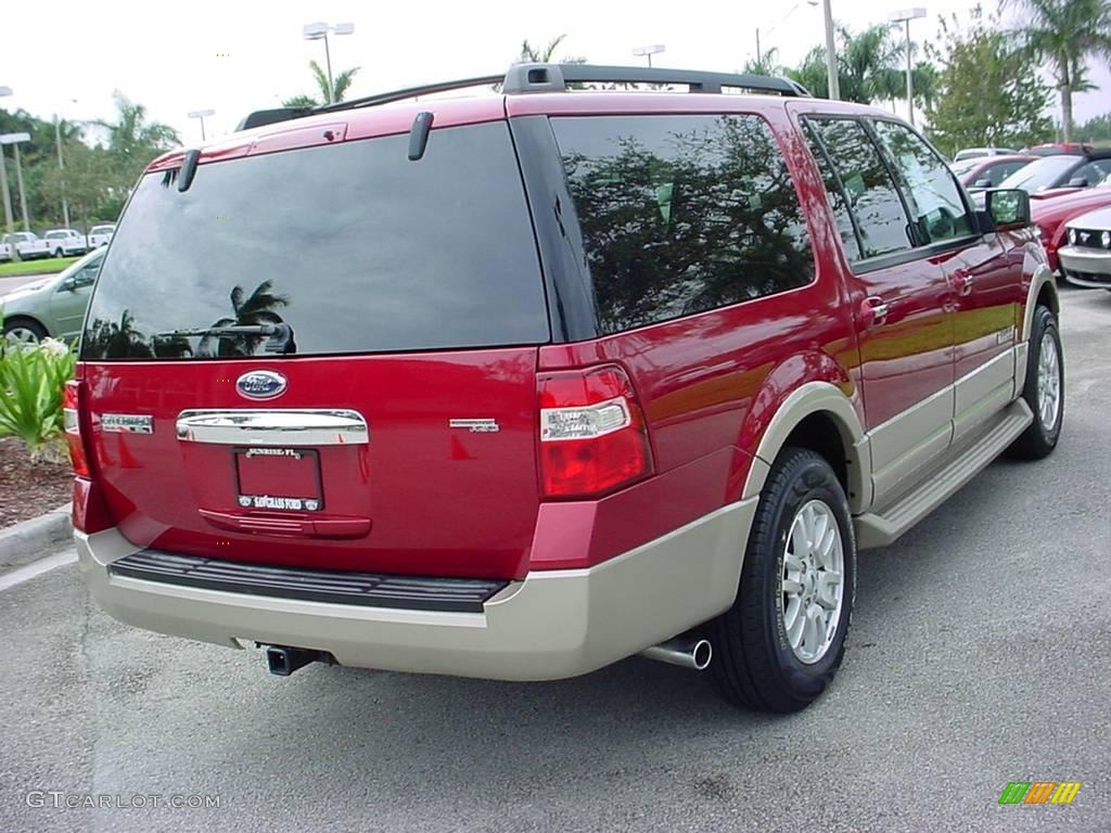 2007 Expedition EL Eddie Bauer - Redfire Metallic / Camel/Grey Stone photo #3