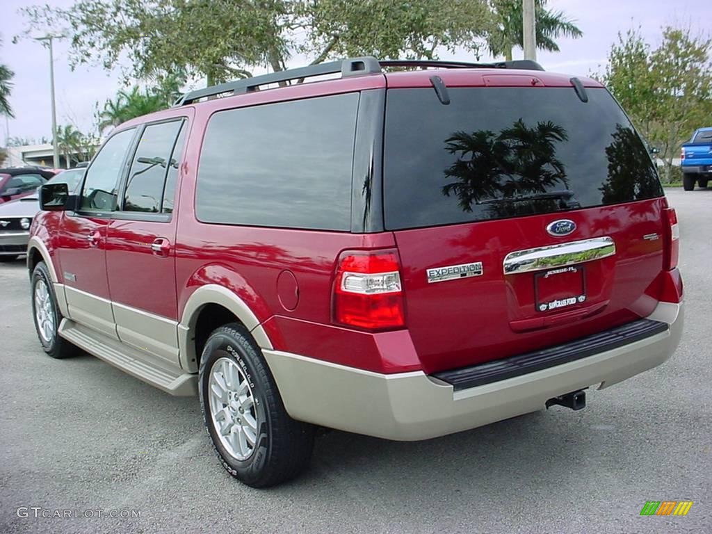 2007 Expedition EL Eddie Bauer - Redfire Metallic / Camel/Grey Stone photo #6