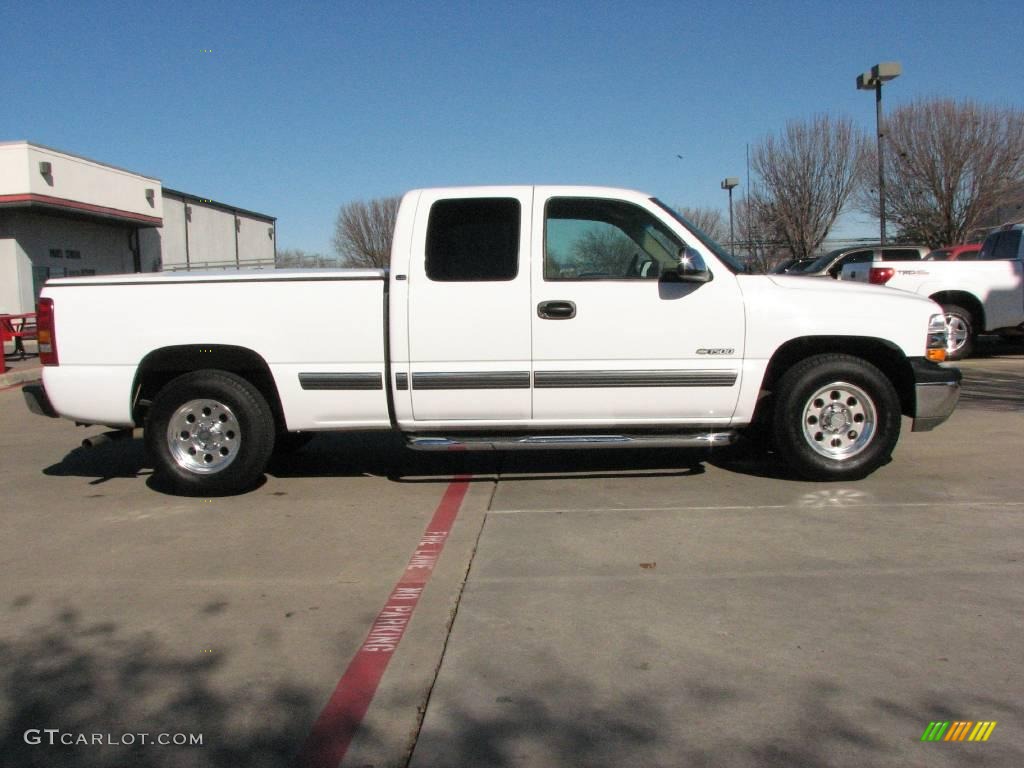 2002 Silverado 1500 LS Extended Cab - Summit White / Tan photo #7