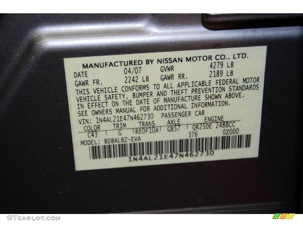 2007 Altima 2.5 S - Pebble Beach Metallic / Charcoal photo #11