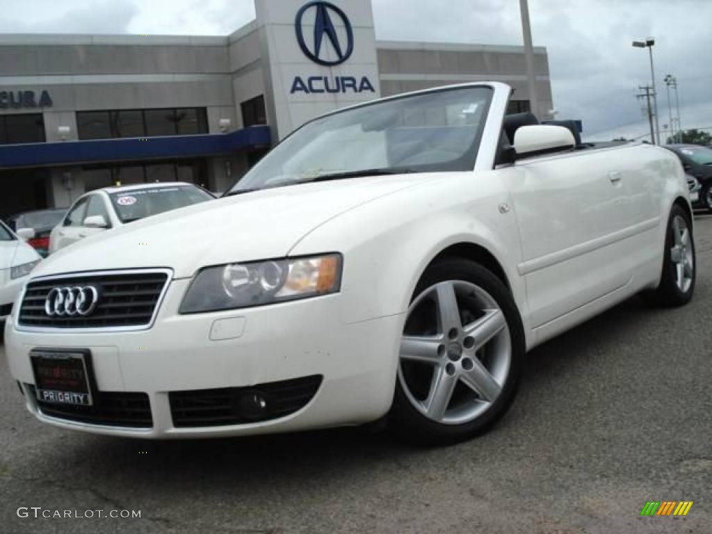 2004 A4 3.0 Cabriolet - Arctic White / Blue photo #1