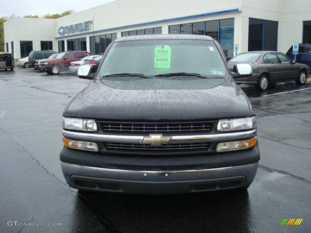 2002 Silverado 1500 LS Extended Cab - Onyx Black / Graphite Gray photo #8