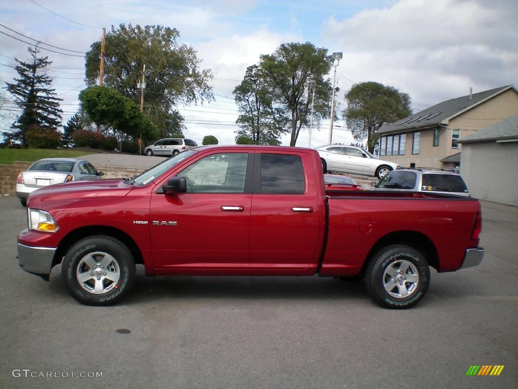 2010 Ram 1500 SLT Quad Cab 4x4 - Inferno Red Crystal Pearl / Dark Slate/Medium Graystone photo #7