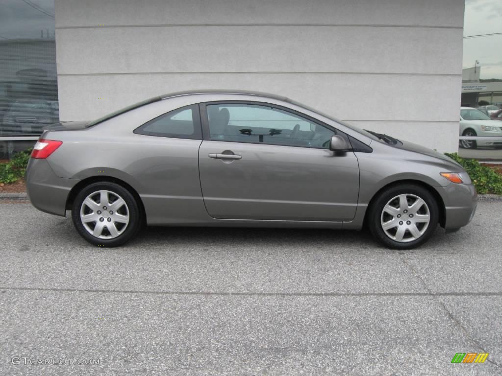 2006 Civic LX Coupe - Galaxy Gray Metallic / Gray photo #2