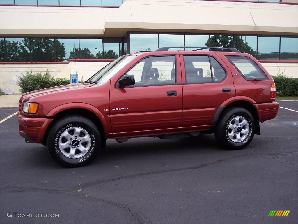 1999 Rodeo LS 4WD - Radiant Red / Gray photo #2
