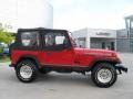 1993 Poppy Red Jeep Wrangler S 4x4  photo #2