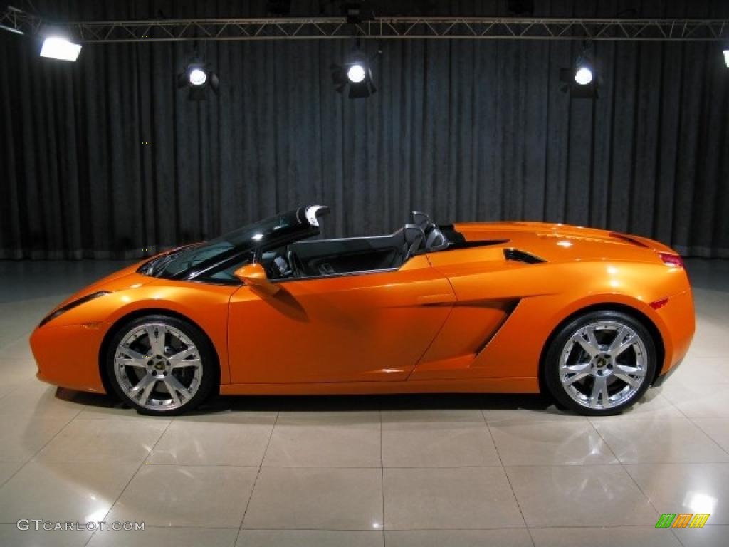 2006 Gallardo Spyder E-Gear - Arancio Borealis (Orange) / Black photo #16