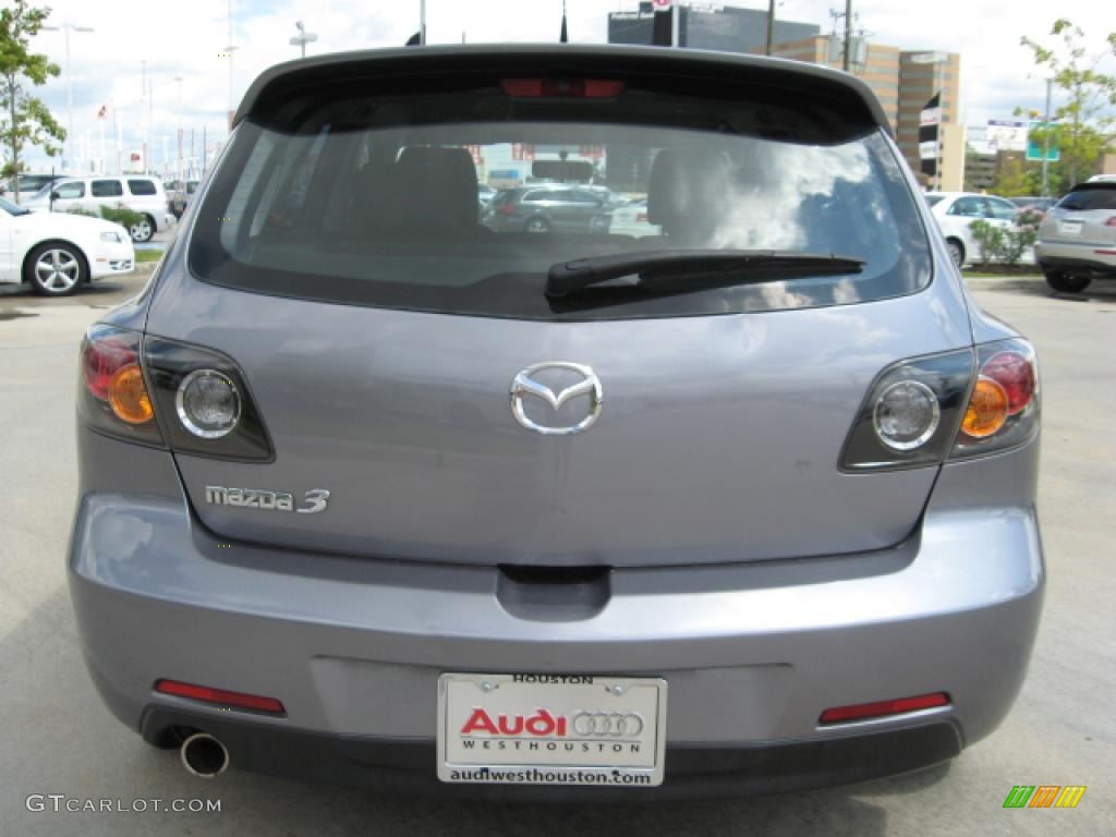 2004 MAZDA3 s Hatchback - Titanium Gray Metallic / Black/Red photo #4