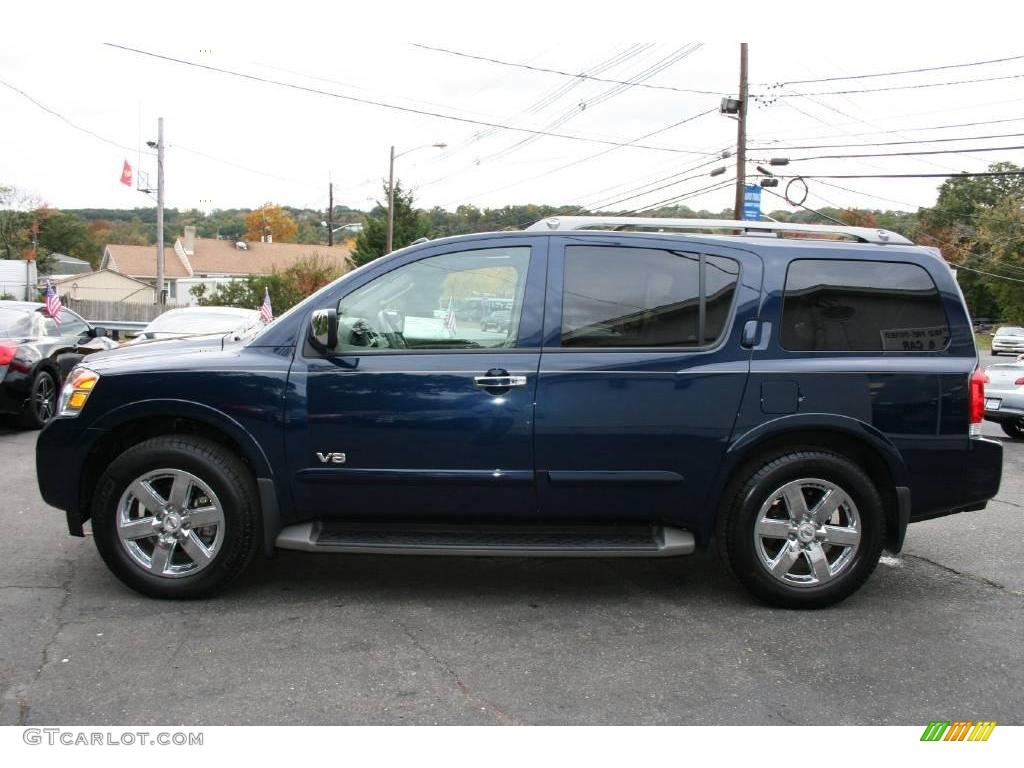 2009 Armada LE 4WD - Majestic Blue Metallic / Almond photo #8