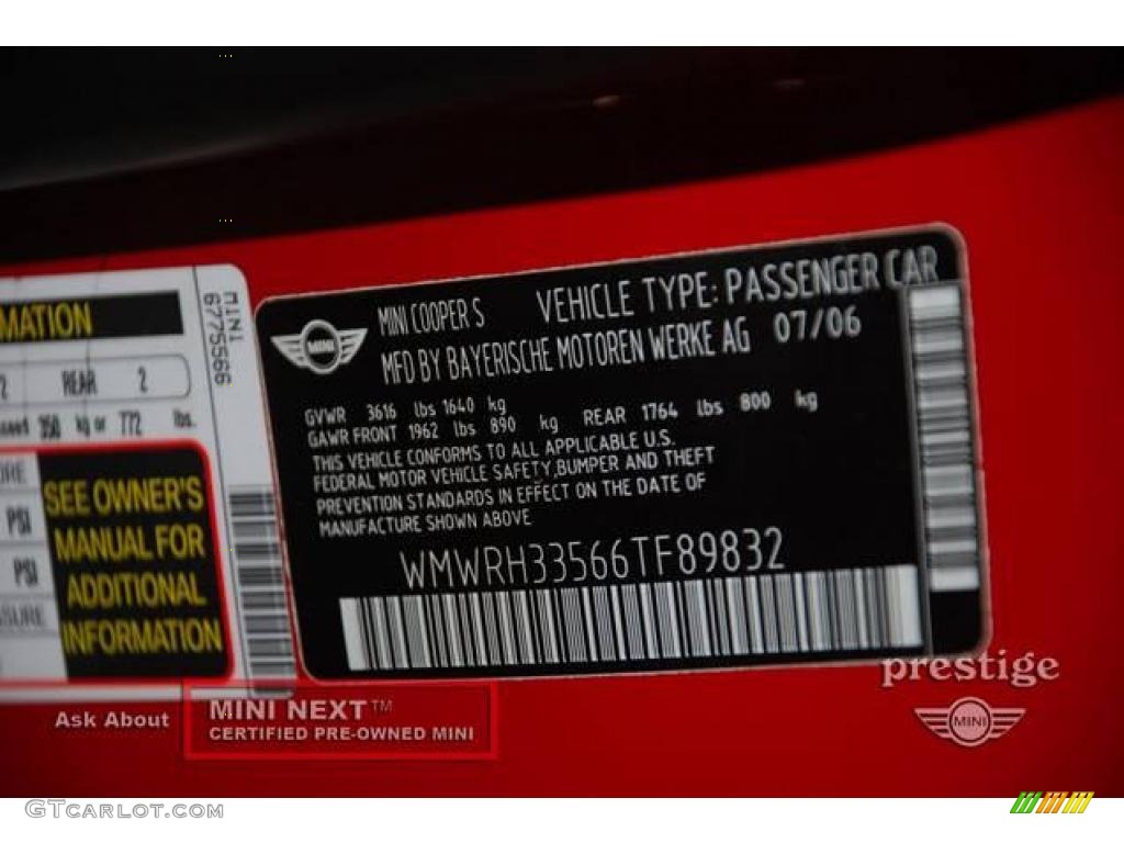 2006 Cooper S Convertible - Chili Red / Black/Panther Black photo #6