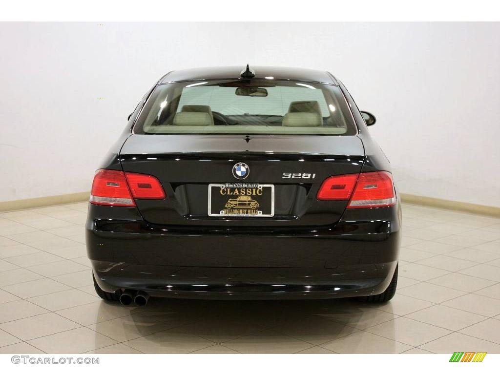 2007 3 Series 328i Coupe - Jet Black / Cream Beige photo #6