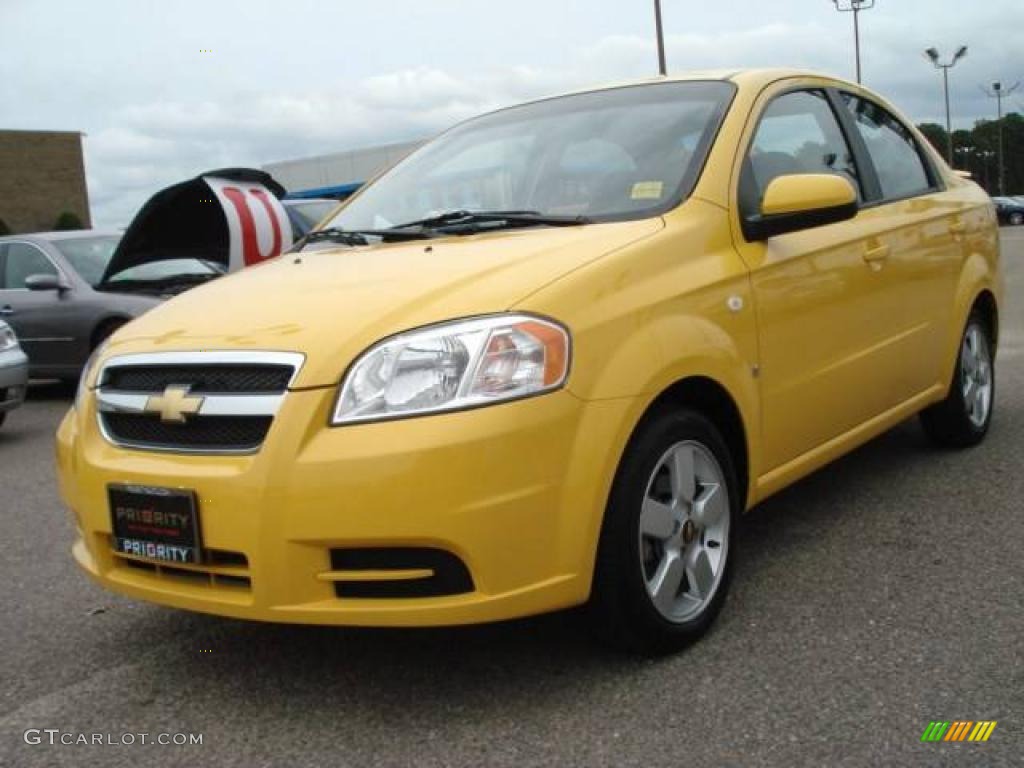 2008 Aveo LS Sedan - Summer Yellow / Charcoal photo #1
