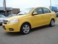 2008 Summer Yellow Chevrolet Aveo LS Sedan  photo #2