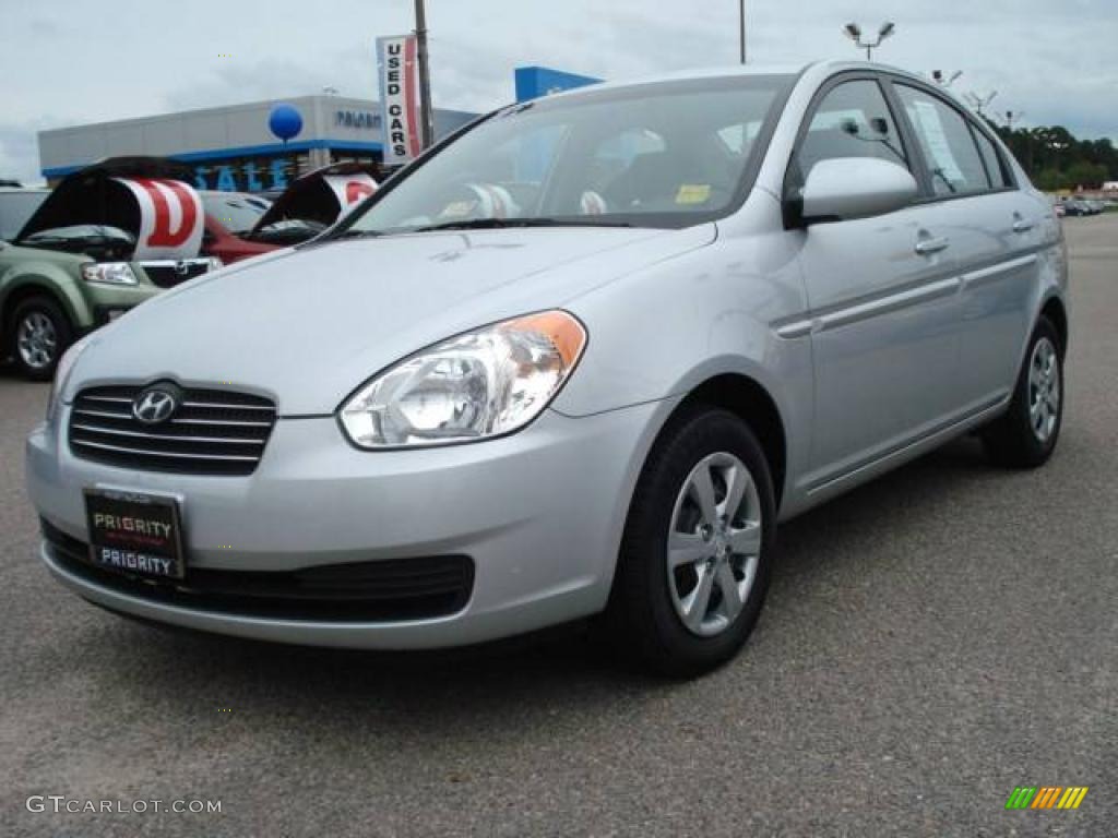 2008 Accent GLS Sedan - Platinum Silver / Gray photo #1