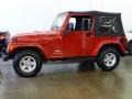 2005 Flame Red Jeep Wrangler X 4x4  photo #2