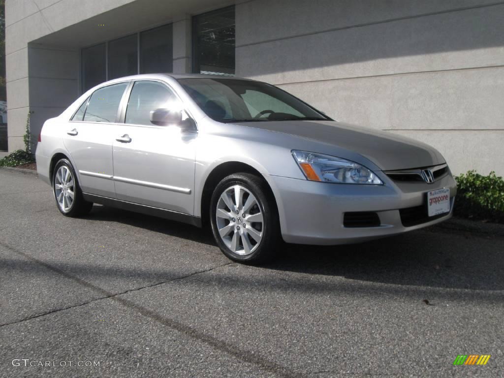 2007 Accord SE V6 Sedan - Alabaster Silver Metallic / Black photo #1