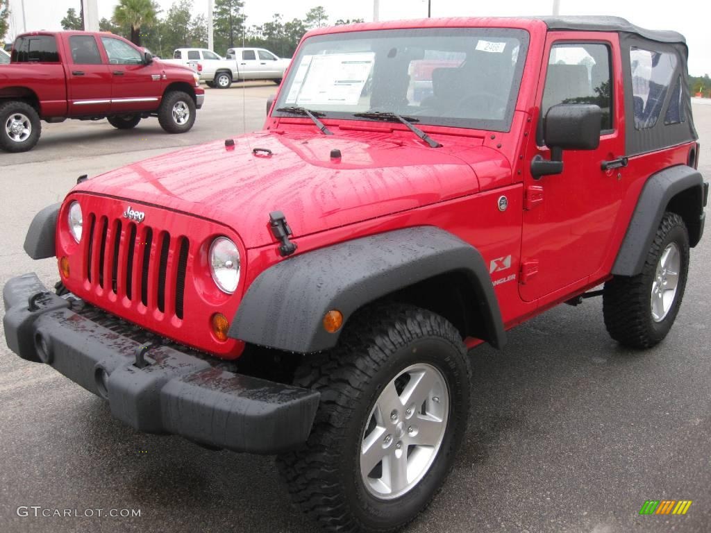 2009 Wrangler X 4x4 - Flame Red / Dark Slate Gray/Medium Slate Gray photo #1