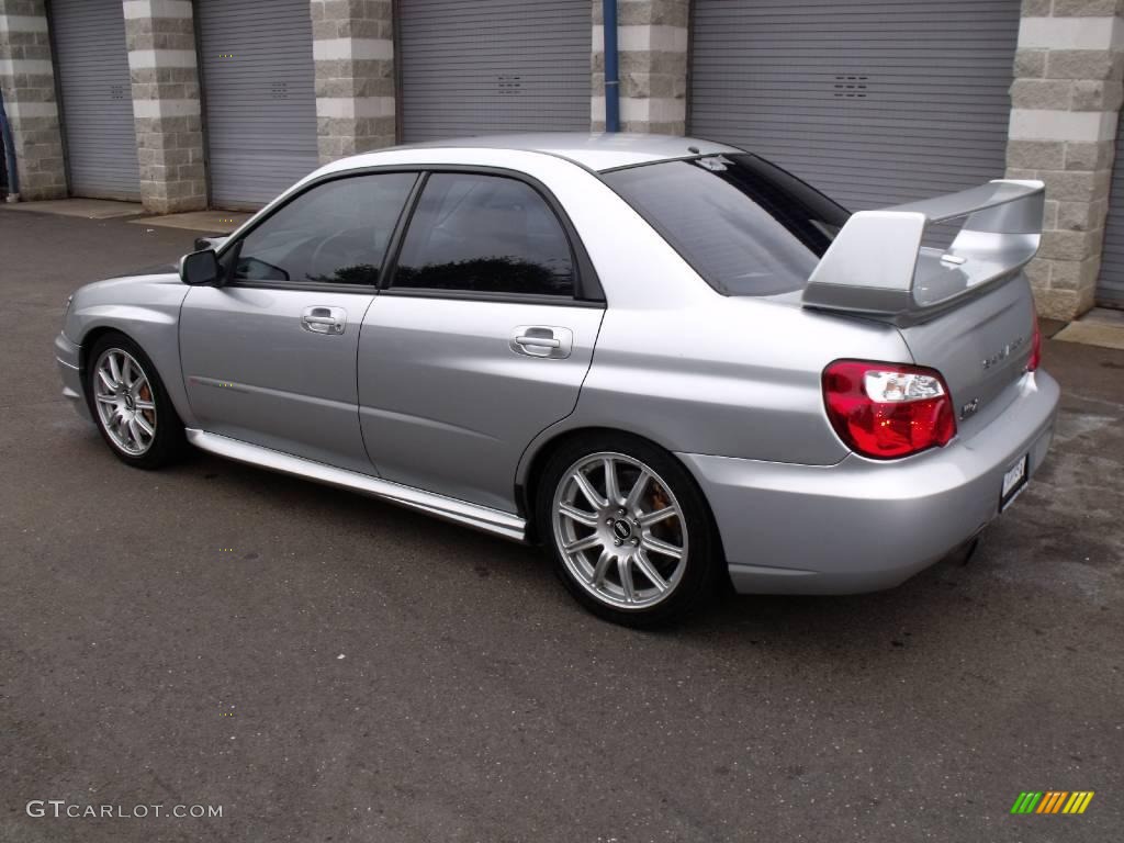 2004 Impreza WRX STi - Platinum Silver Metallic / Blue Ecsaine/Black photo #4