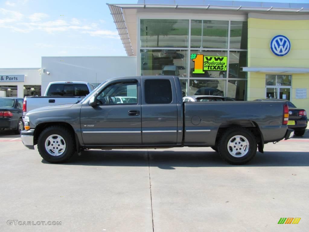 2001 Silverado 1500 LS Extended Cab - Medium Charcoal Gray Metallic / Medium Gray photo #2