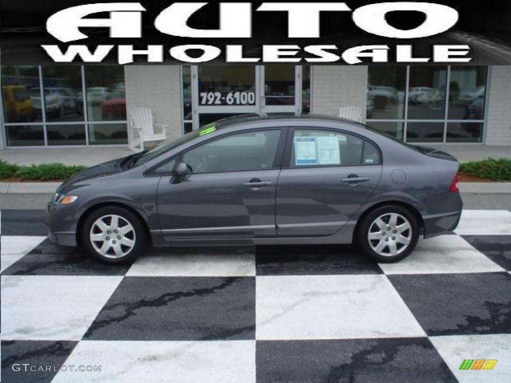 2009 Civic LX Sedan - Polished Metal Metallic / Gray photo #1