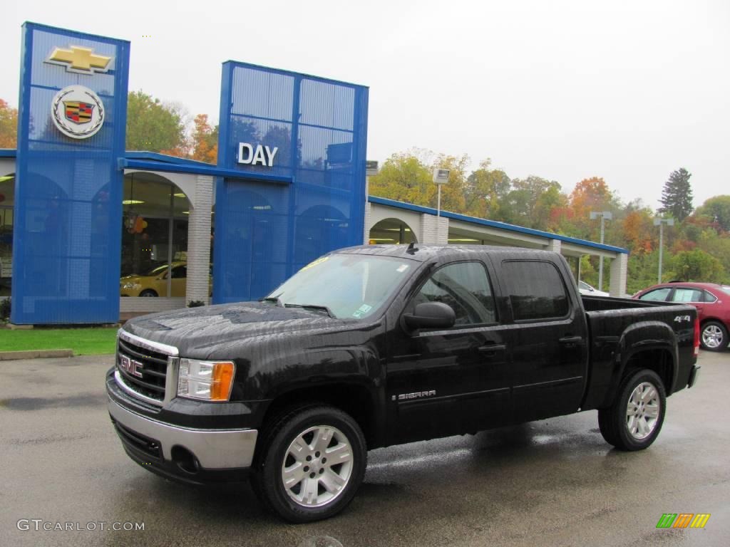 2008 Sierra 1500 SLE Crew Cab 4x4 - Onyx Black / Dark Titanium photo #1