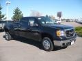 2009 Carbon Black Metallic GMC Sierra 3500HD SLT Crew Cab 4x4 Dually  photo #1