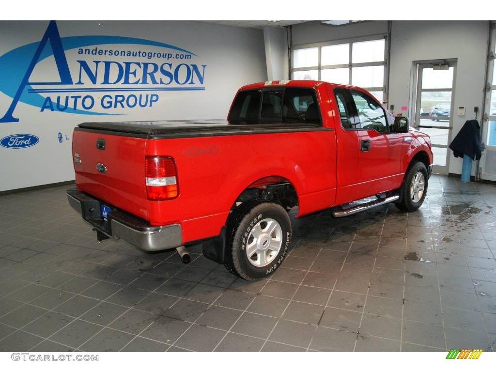 2004 F150 XLT Regular Cab 4x4 - Bright Red / Dark Flint photo #2