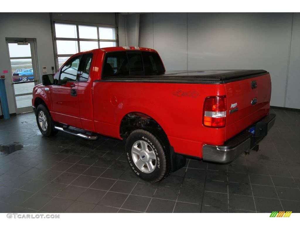 2004 F150 XLT Regular Cab 4x4 - Bright Red / Dark Flint photo #4