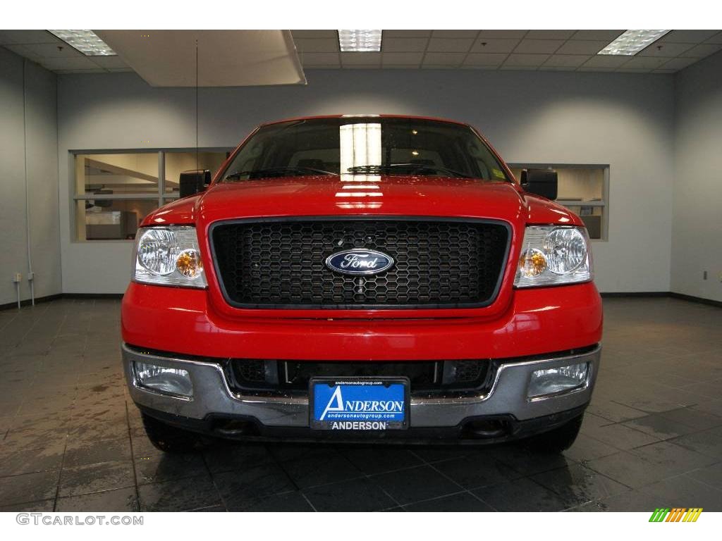 2004 F150 XLT Regular Cab 4x4 - Bright Red / Dark Flint photo #6