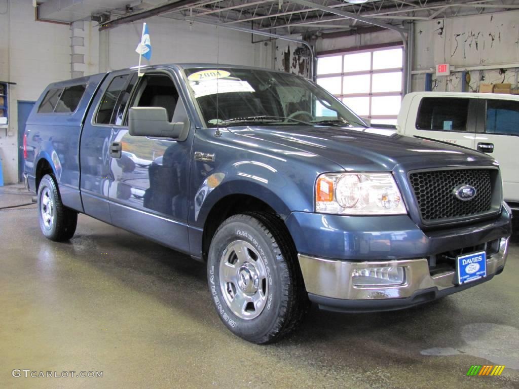 2004 F150 XLT SuperCab - Medium Wedgewood Blue Metallic / Medium/Dark Flint photo #3