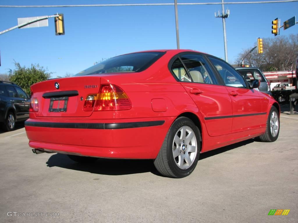 2003 3 Series 325i Sedan - Electric Red / Sand photo #7