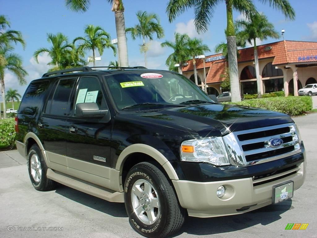 2007 Expedition Eddie Bauer - Black / Charcoal Black/Camel photo #1