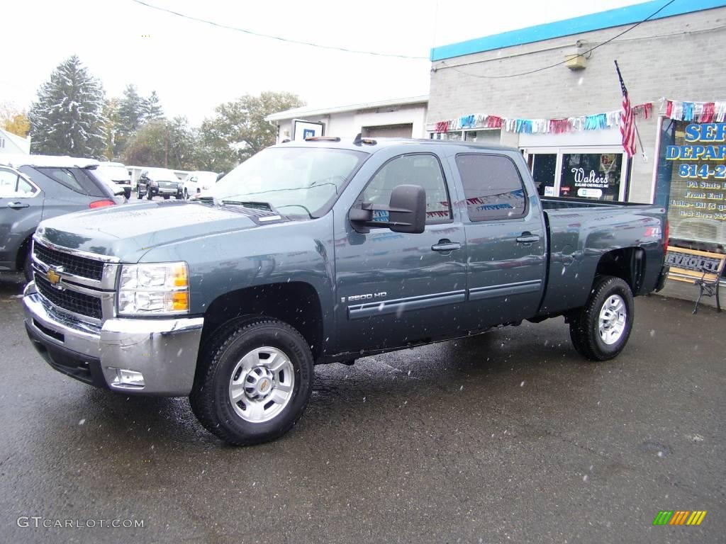 2009 Silverado 2500HD LTZ Crew Cab 4x4 - Blue Granite Metallic / Ebony photo #1