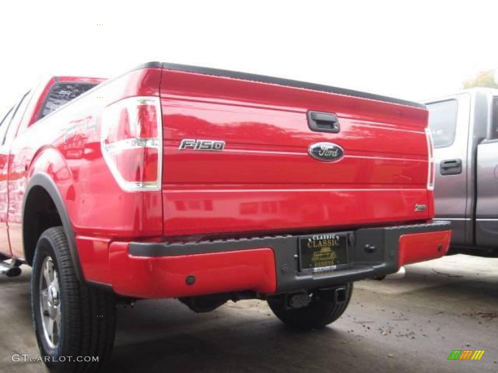 2010 F150 FX4 SuperCab 4x4 - Vermillion Red / Black photo #4