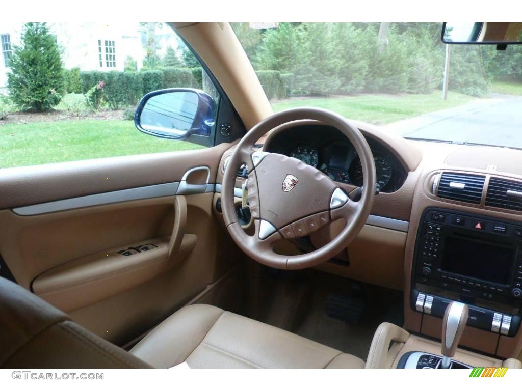 2006 Porsche Cayenne Tiptronic Havanna/Sand Beige Steering Wheel Photo #19917520