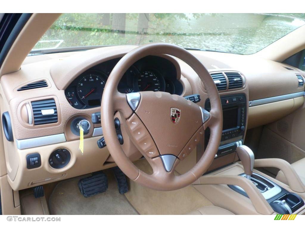2006 Porsche Cayenne Tiptronic Havanna/Sand Beige Steering Wheel Photo #19917584