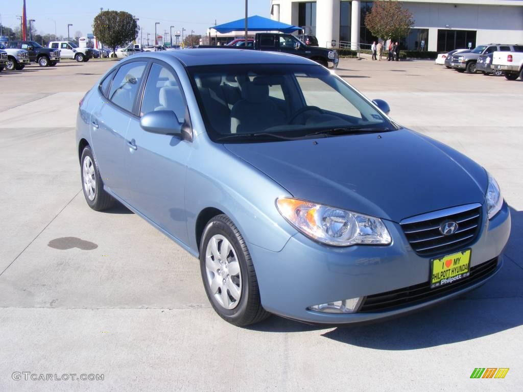 2007 Elantra GLS Sedan - Seattle Light Blue / Gray photo #4