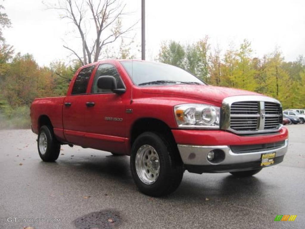 2007 Ram 1500 Big Horn Edition Quad Cab 4x4 - Flame Red / Medium Slate Gray photo #3