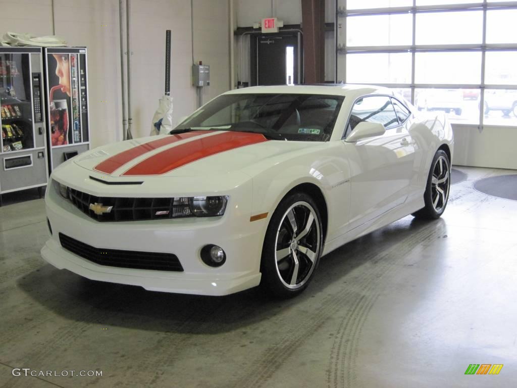 2010 Camaro SS/RS Coupe - Summit White / Black/Inferno Orange photo #3